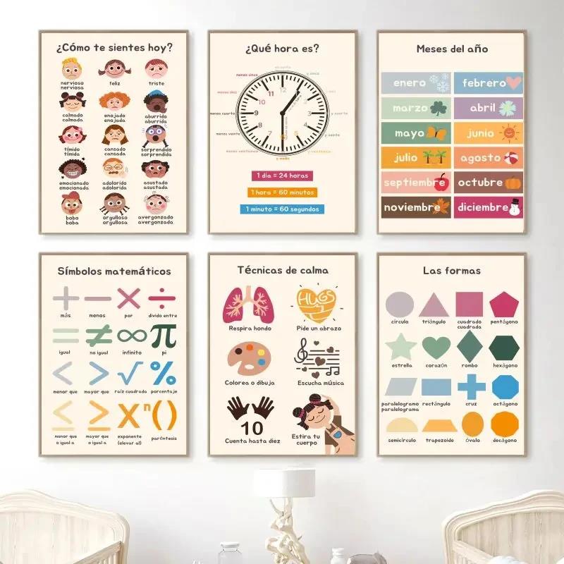 Kids Education Number - Boho Duvar Sanatı Numarası Alfabe Öğrenme